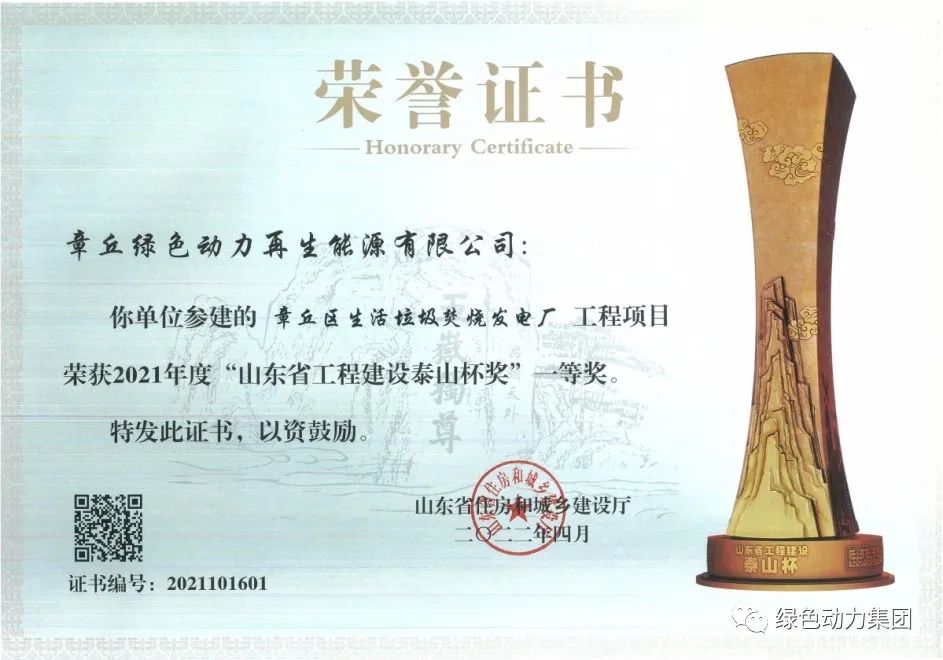 db视讯厅章丘项目荣获“泰山杯”一等奖